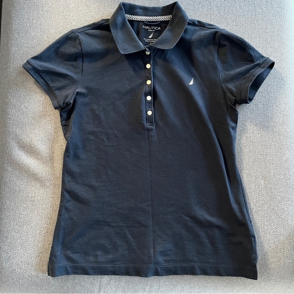 NAUTICA JEANS Women's Short-Sleeve Polo Shirt Night Sky - Picture 2 of 5